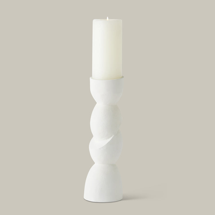 Large White Candle Holder