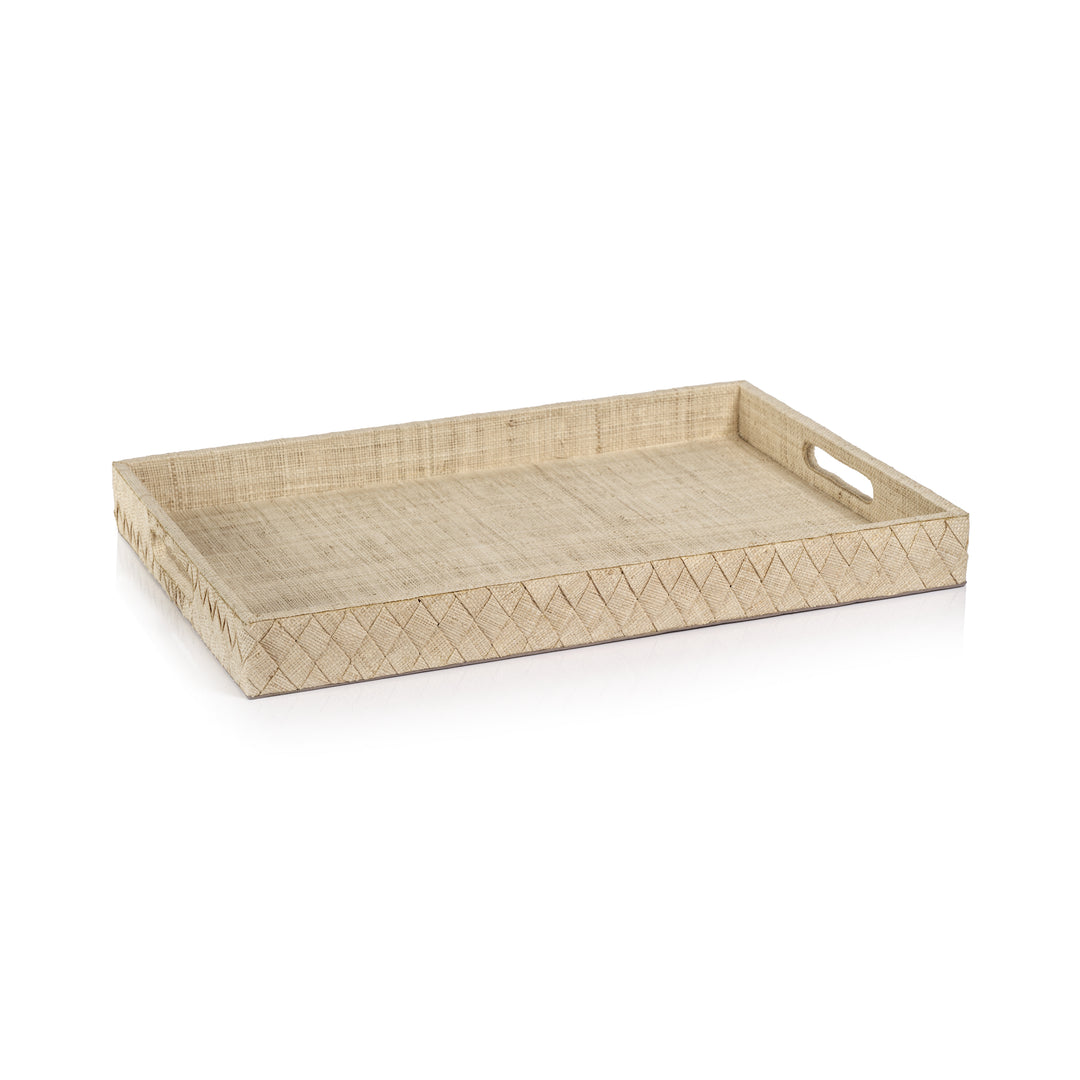 Large Woven Raffia Tray