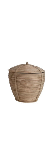 Medium Lidded Rattan Basket