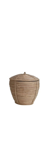 Small Lidded Rattan Basket