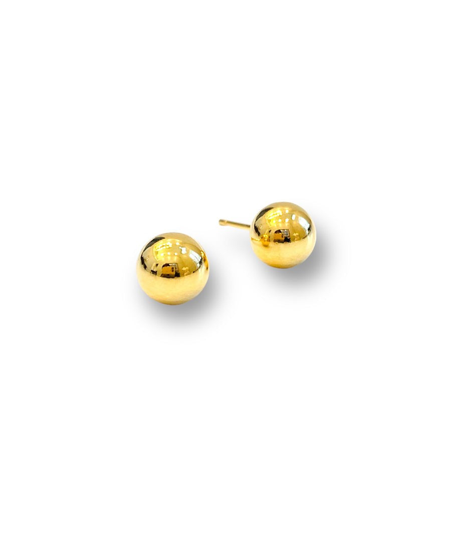 Gold Lily Ball Studs