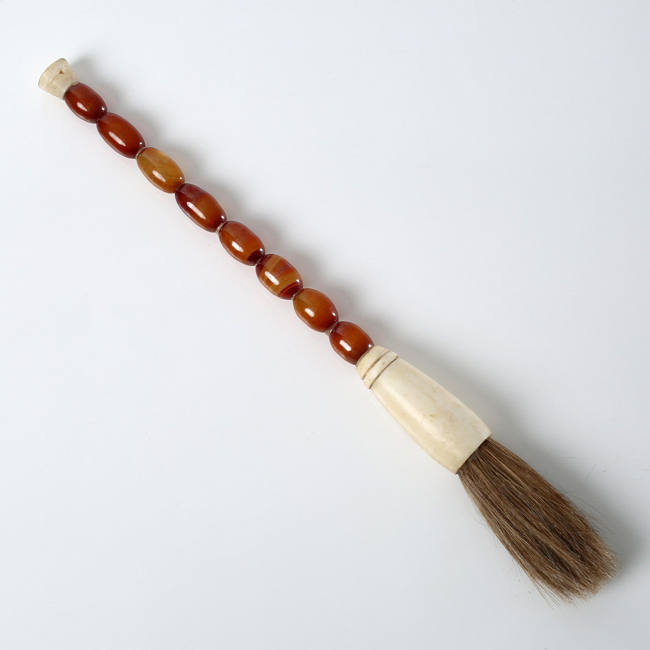 Long Oval Natural Garnet Agate Brush