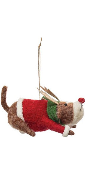 Lying Down Dog Ornament