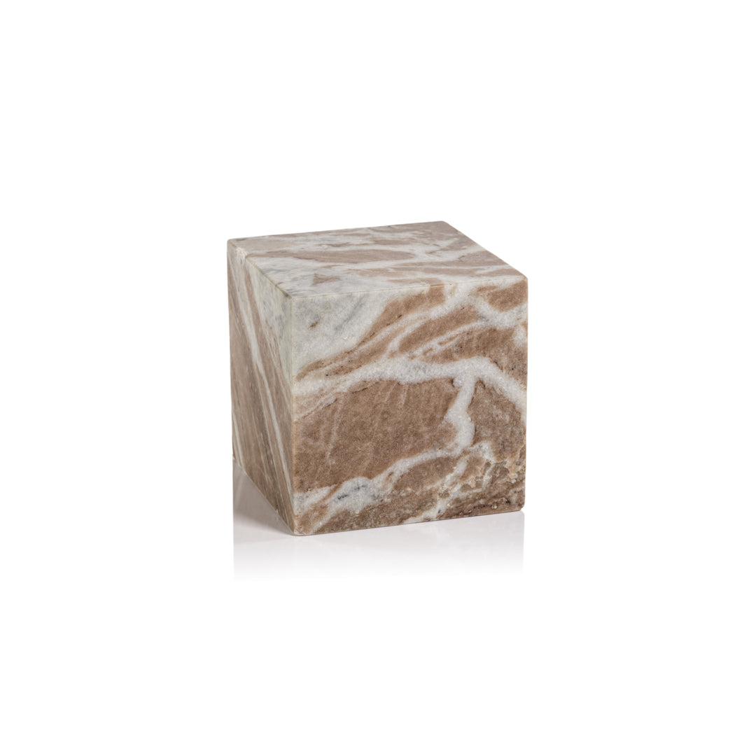 Arabescato Marble Bookend Cube