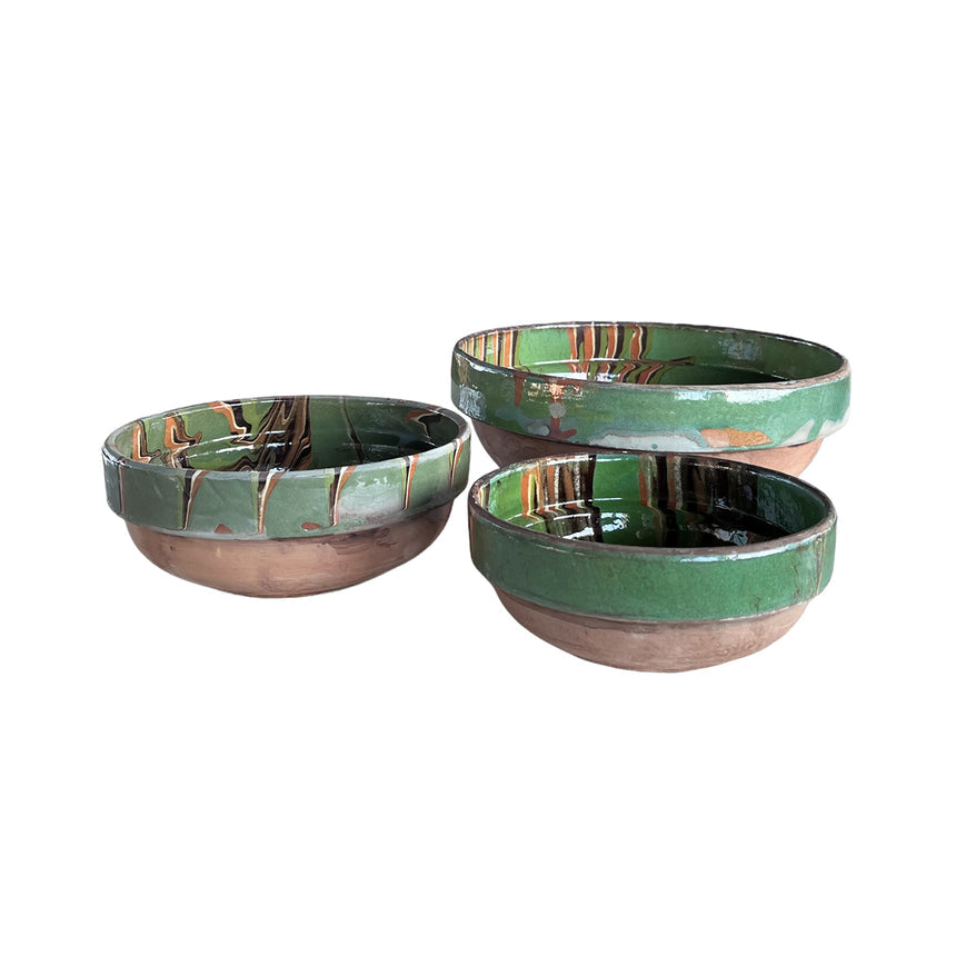 Medium Marbleized Green Bowl