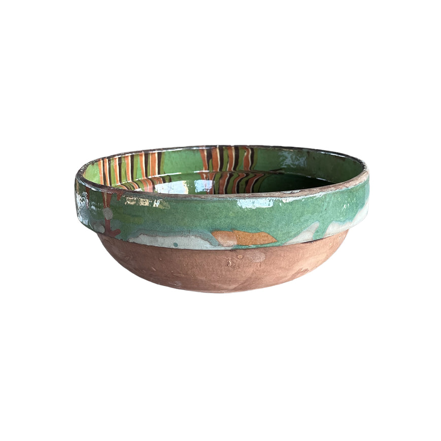 Large Marbleized Green Bowl