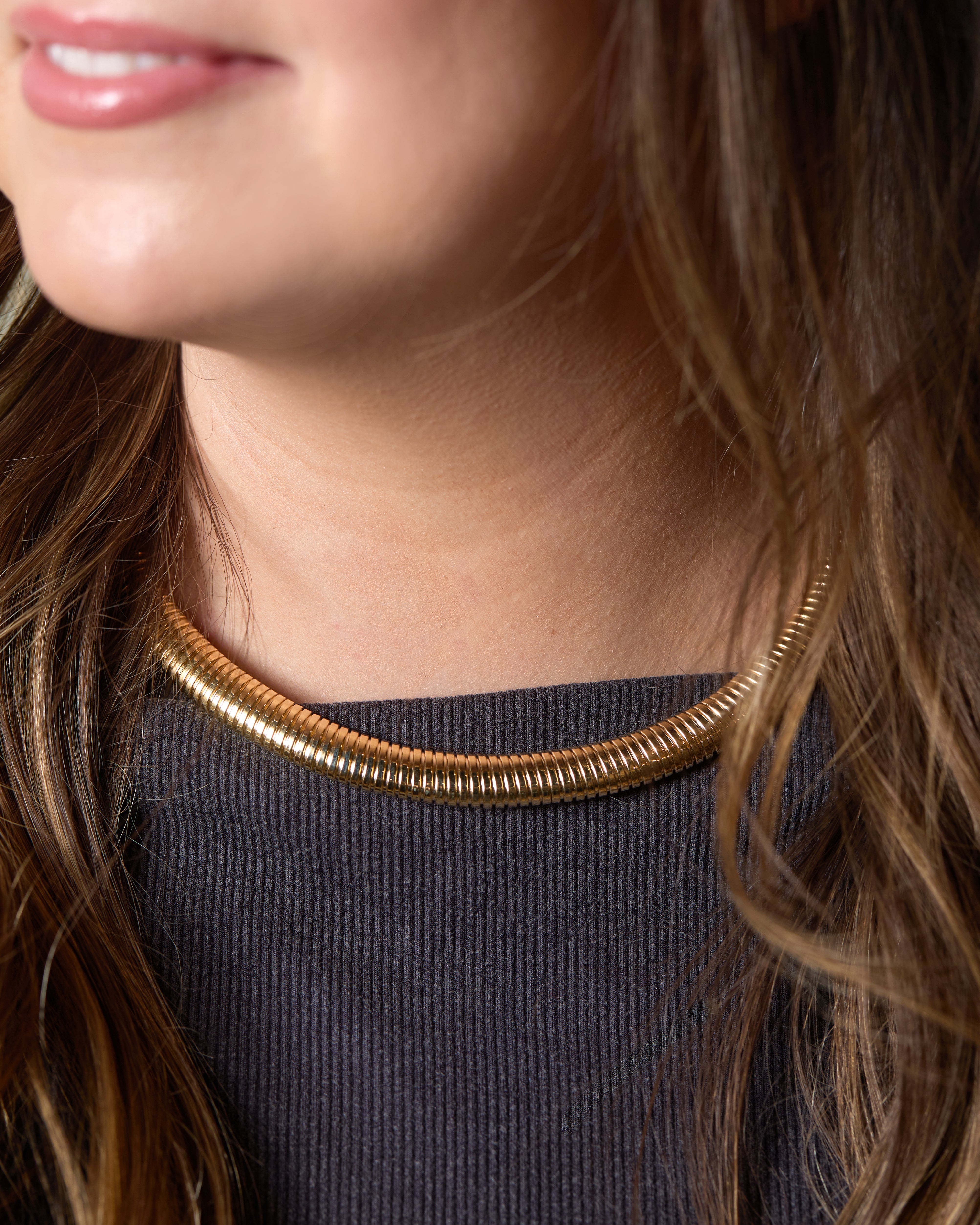 Gold Margot Cobra Chain Necklace