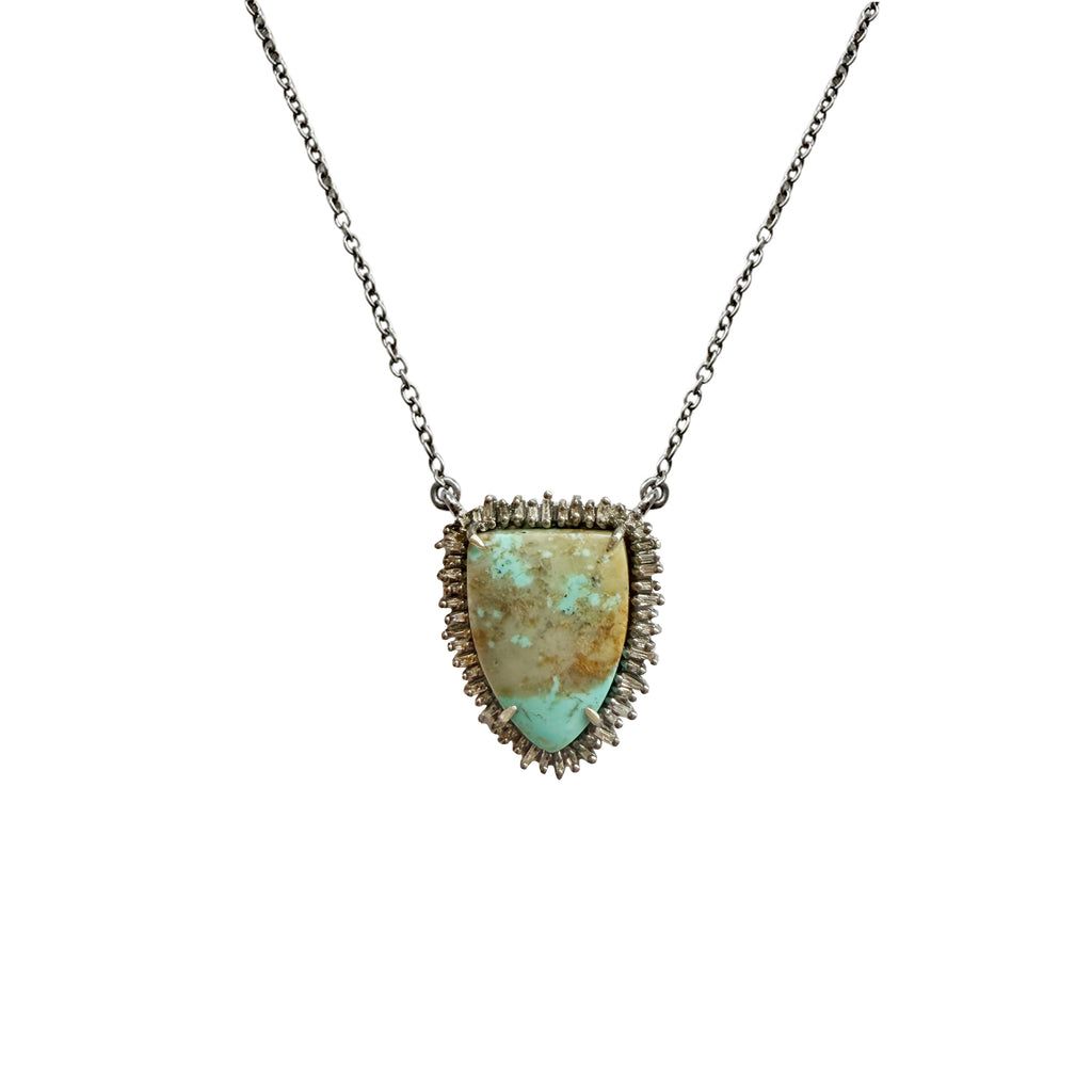 Mini Turquoise Shield Necklace