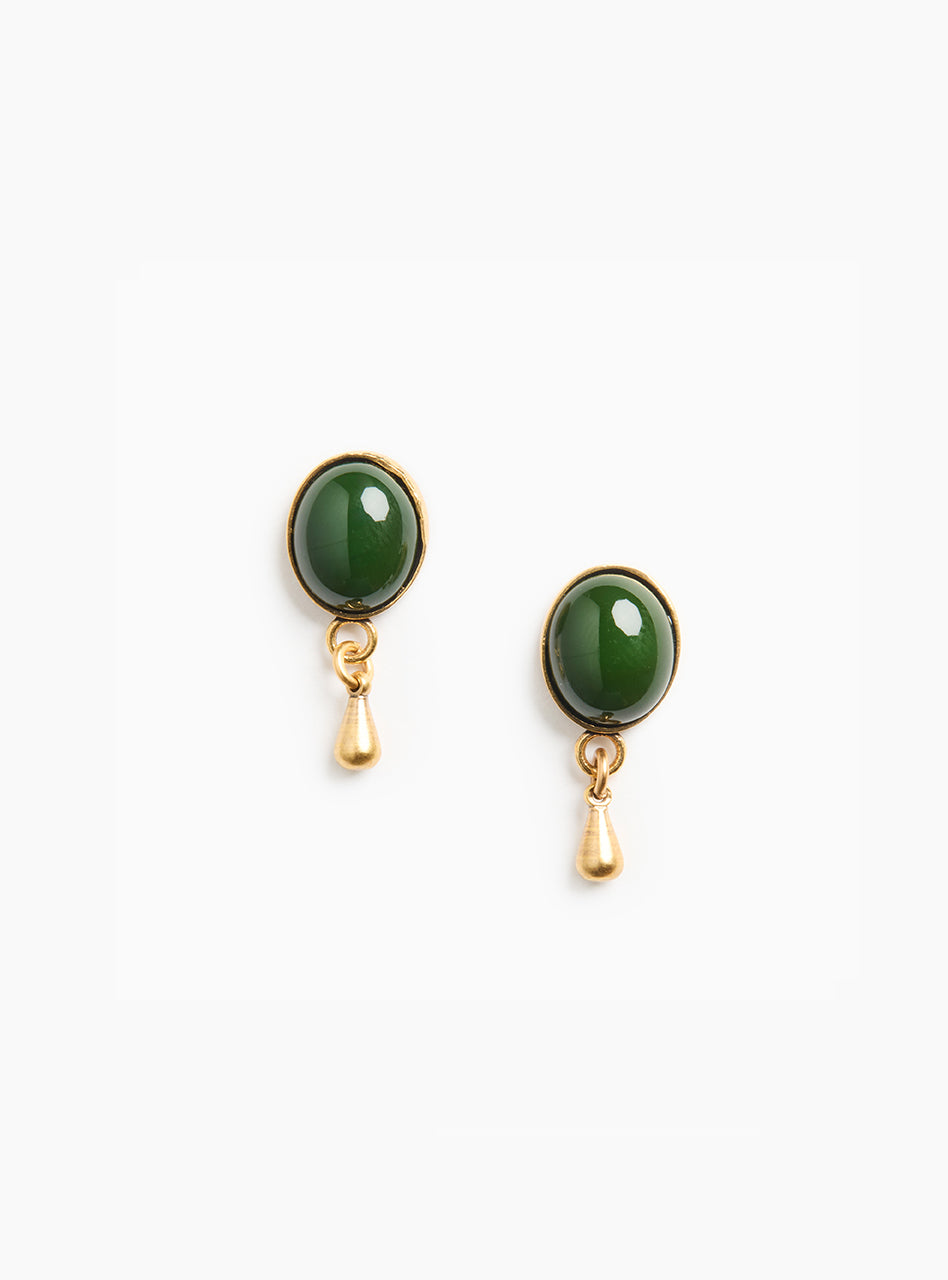 Moss Green Drop Earrings