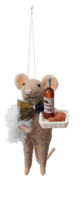 Mouse with Tray Ornament