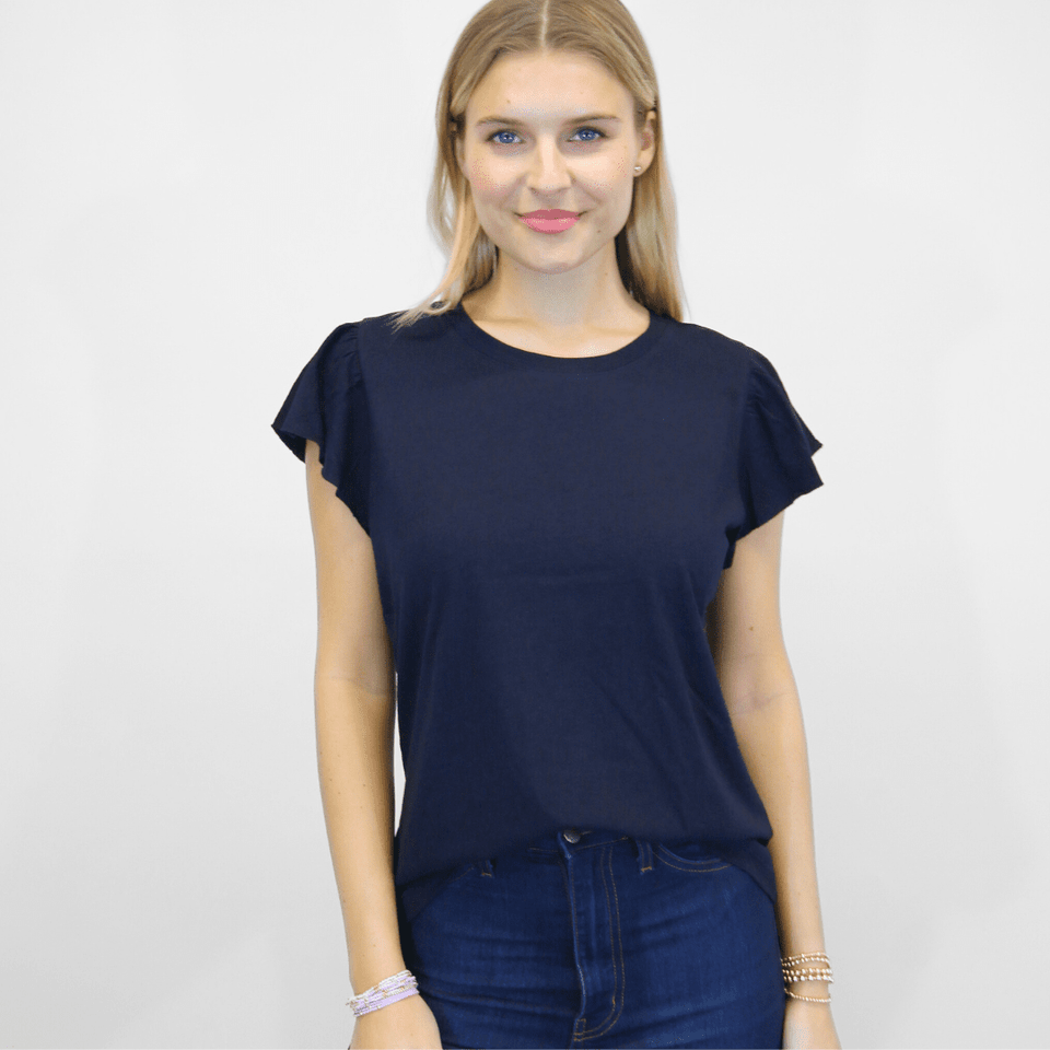 Navy Flutter Tee
