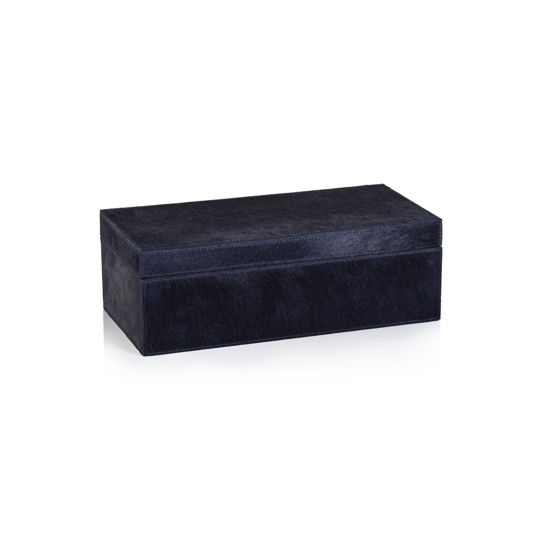 Medium Navy Hair on Hide Box