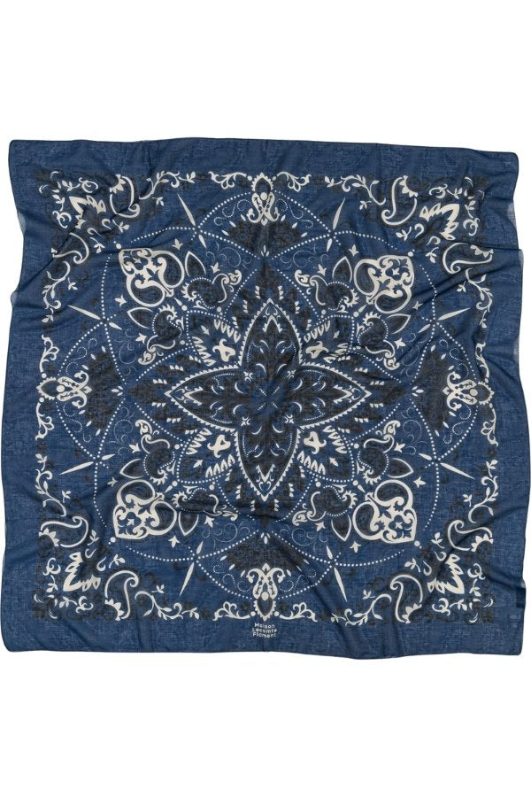 Navy Cotton Bandana Scarf