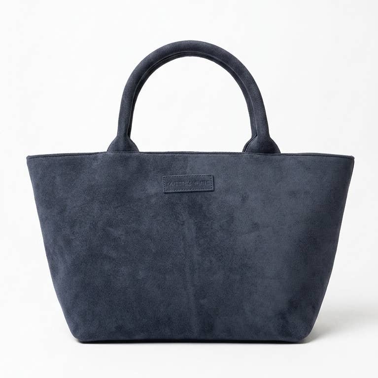 Navy Suede Classic Tote Bag