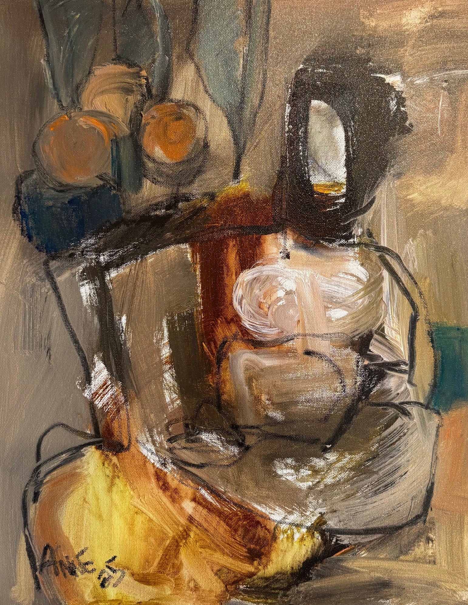 Anne Darby Parker - Figure with Amber Light (20 x 16)