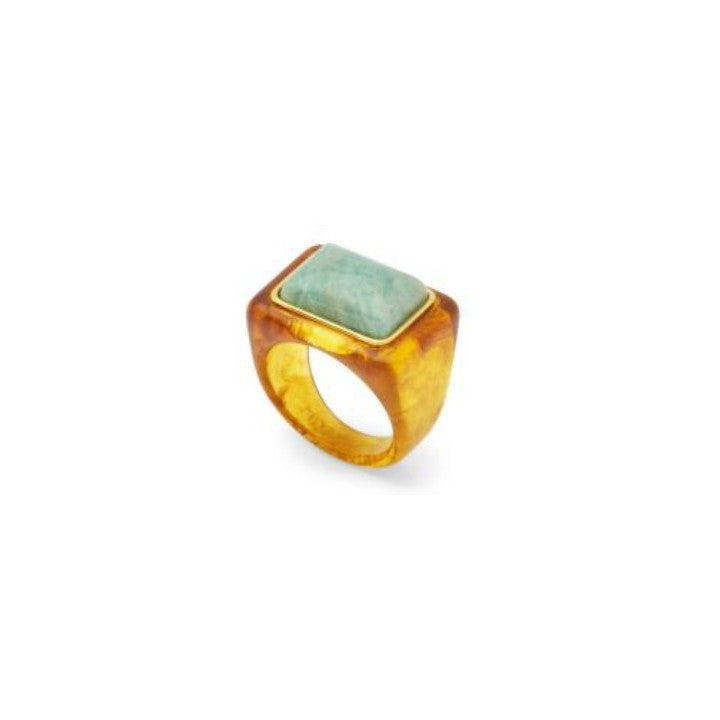 Size 8.5 Amazonite Tortoise Shell Ring