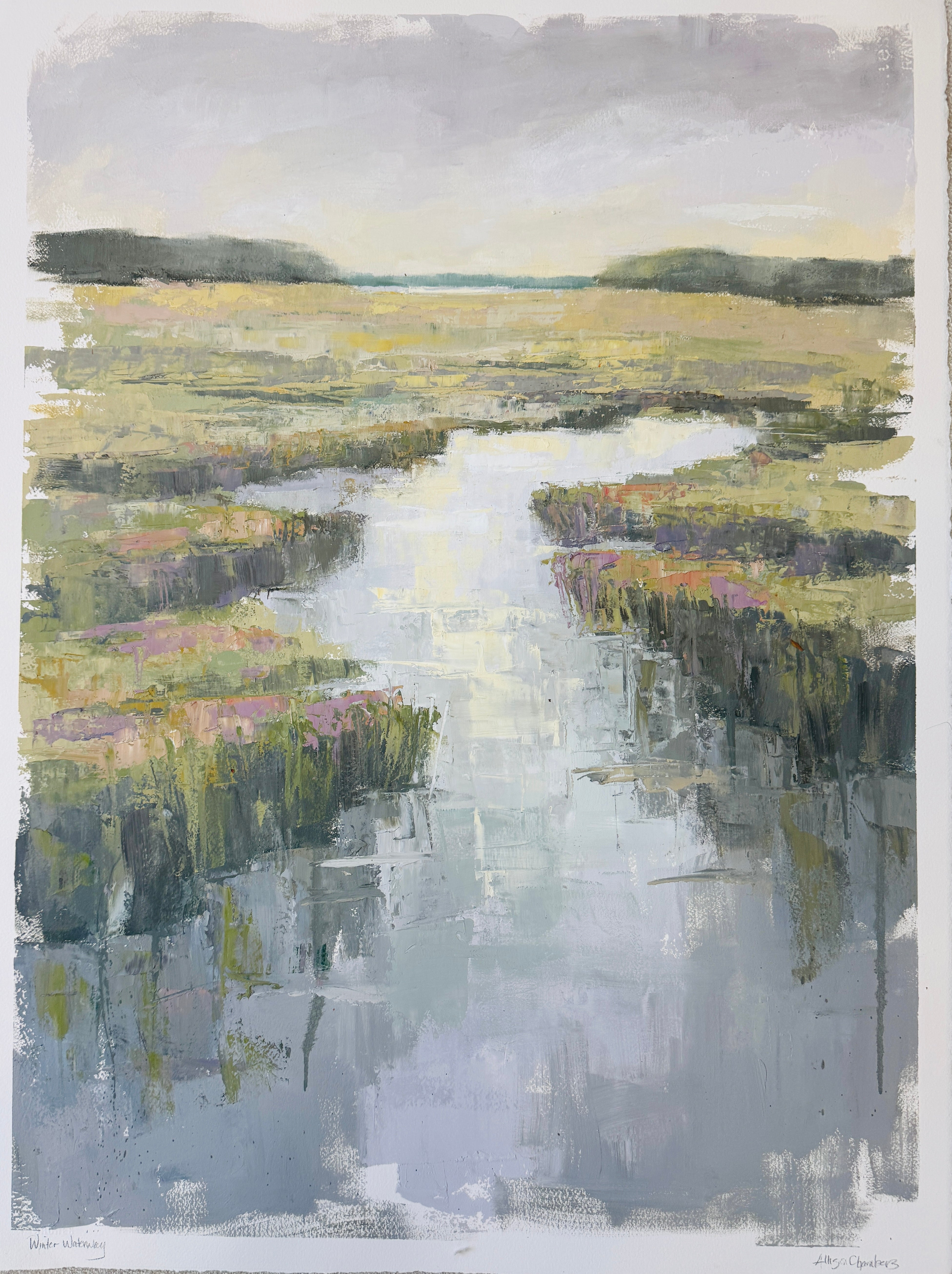 Allison Chambers - Winter Waterway (30 x 23)