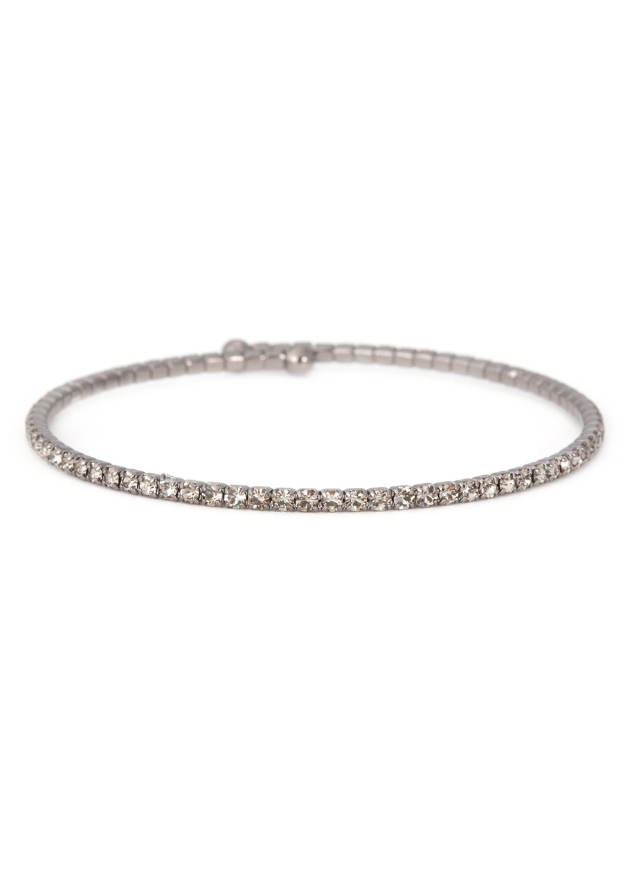 Pewter CZ Bangle, 1 Row