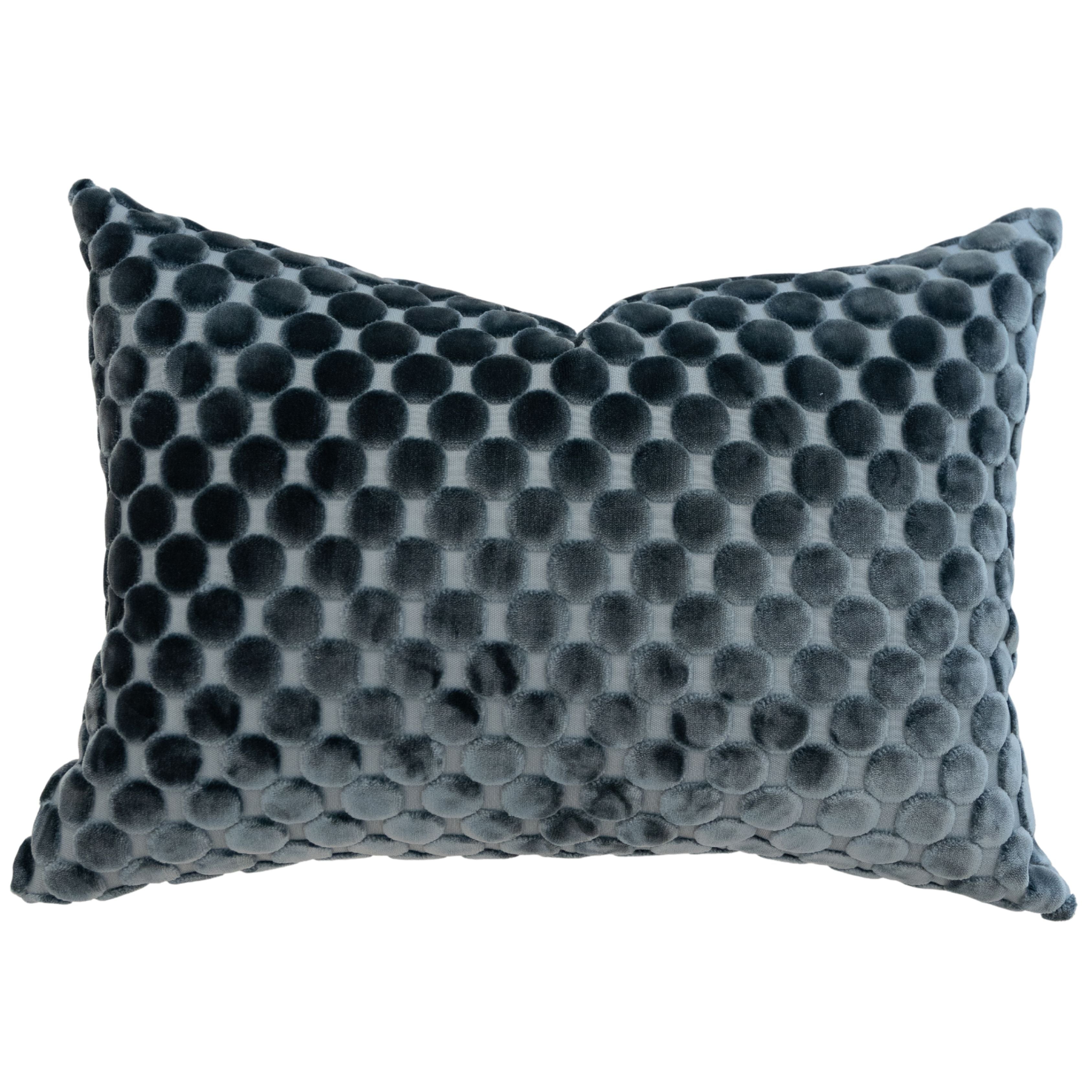 Blue Geometric Dot Pillow