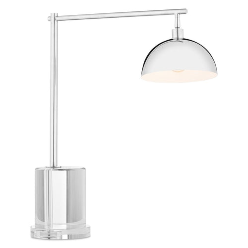 Polished Nickel Desk Lamp Crystal Base
