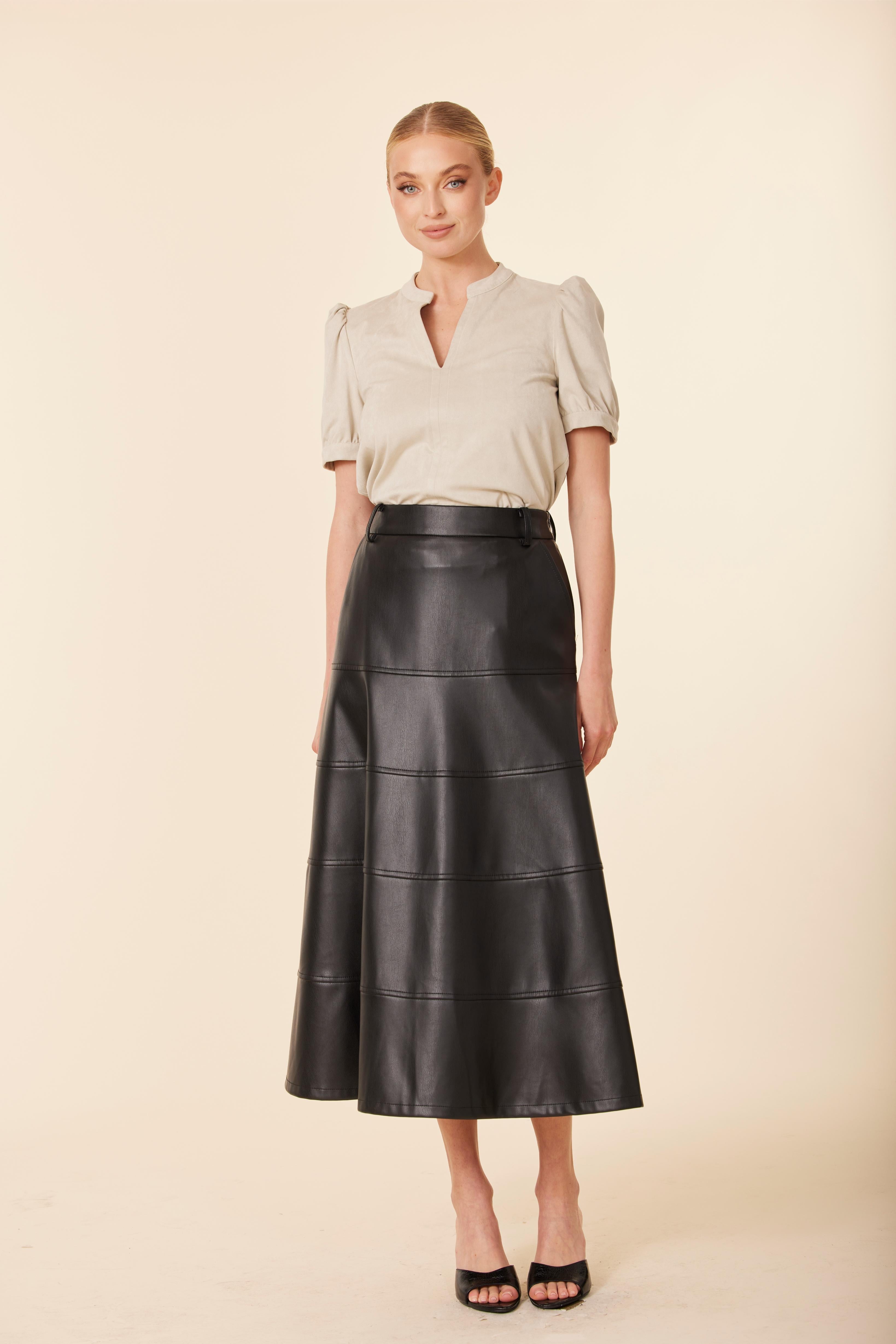 Putty Split Neck Top