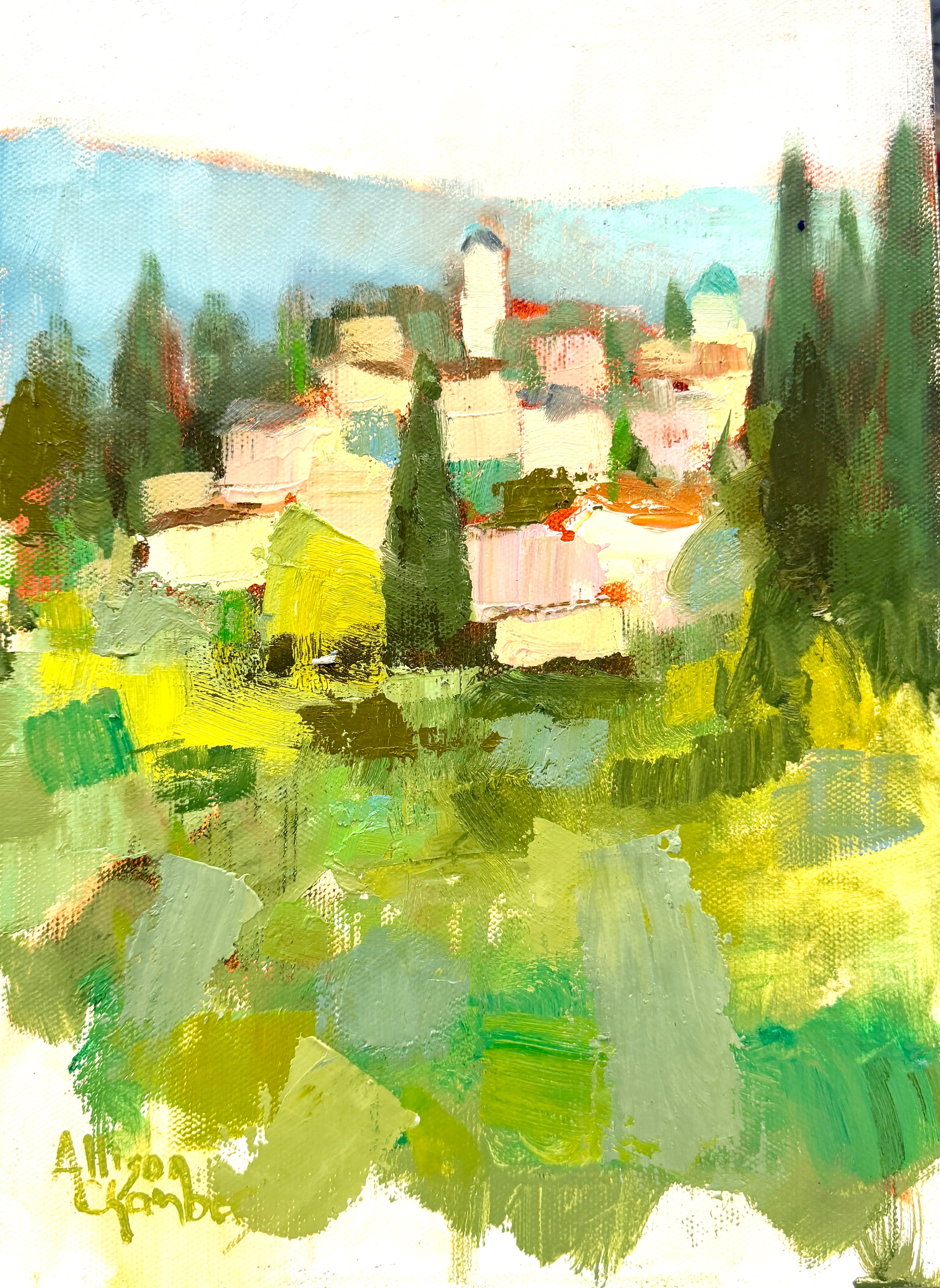 Allison Chambers - Rainy Day in Lourmarin (12 x 9)