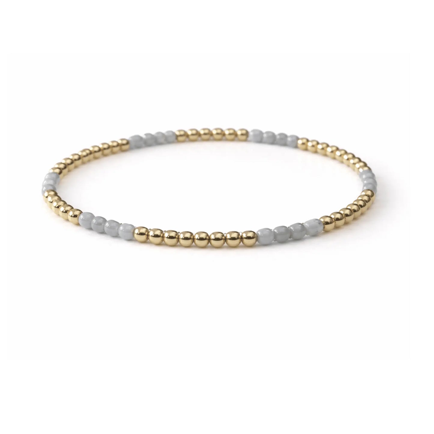 Refined Light Blue Stone 14K GF Beaded Bracelet