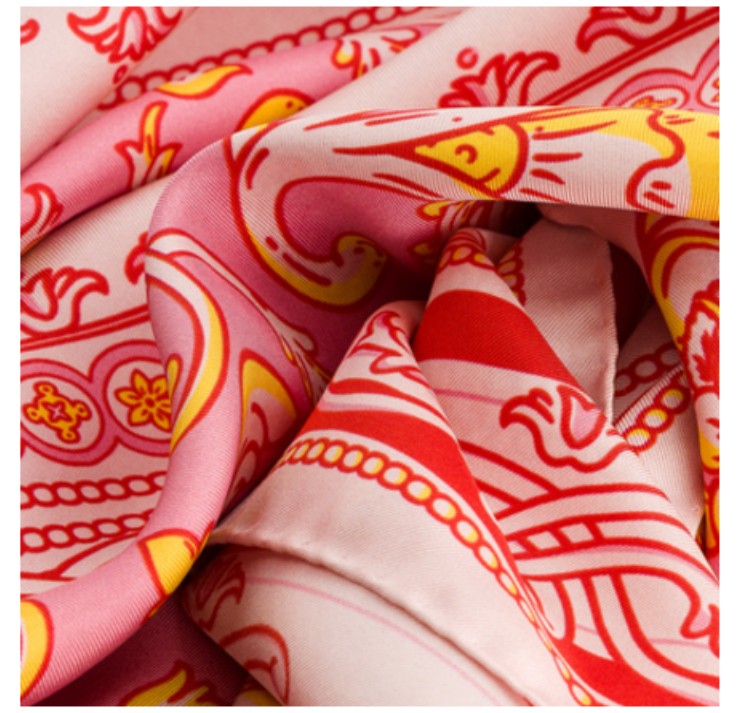 Rosy Mosaic Silk Scarf
