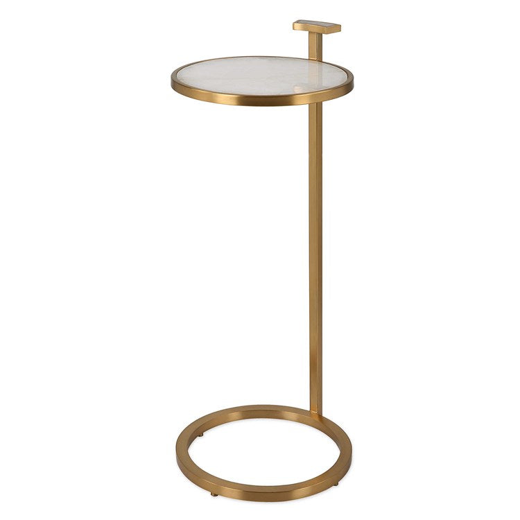 Round Quartz Crystal Accent Table