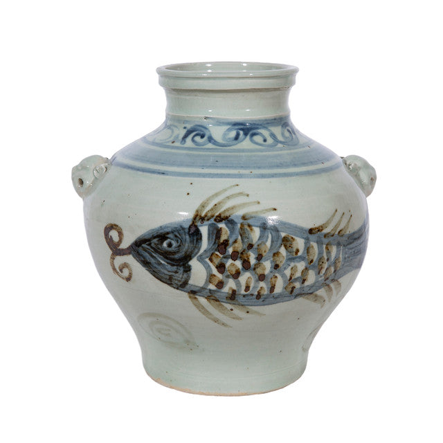 Small Double Lion Handle Fish Jar
