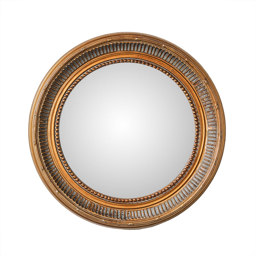 SM Gold & Wood Convex Mirror