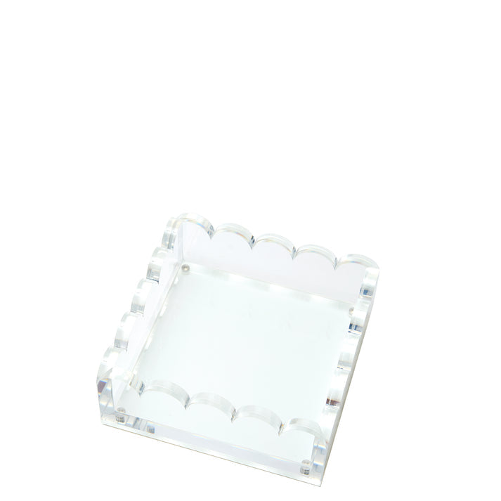 Small Clear Scalloped Photo Tray