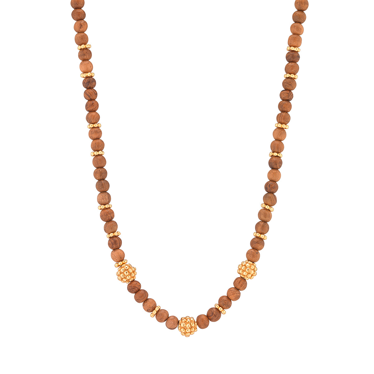 16" Teak Petite Beads Necklace