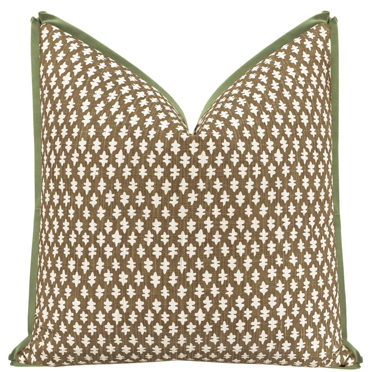 Umber Tilly Print Pillow with Clover Edge