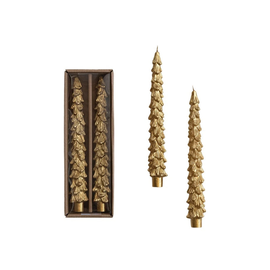 Tree-Shaped Taper Candles Set of 2