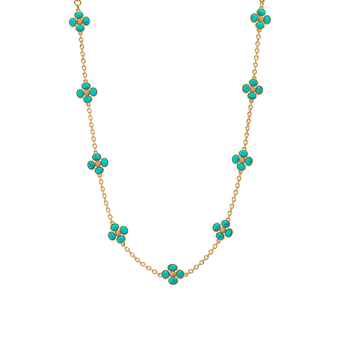 Turquoise Clover Double Sided Necklace