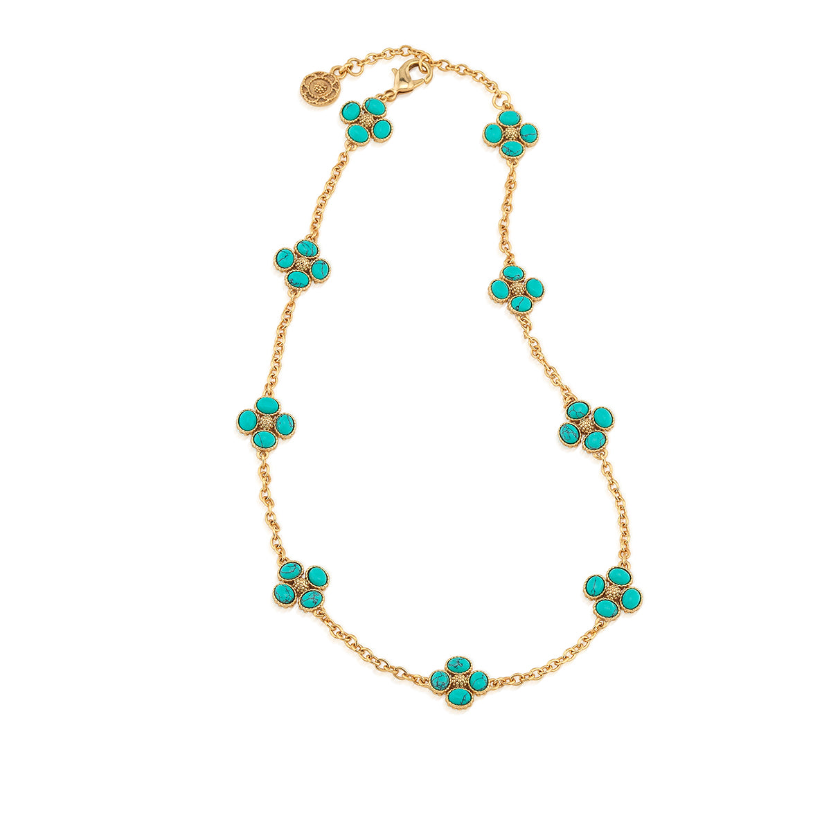 Turquoise Clover Double Sided Necklace