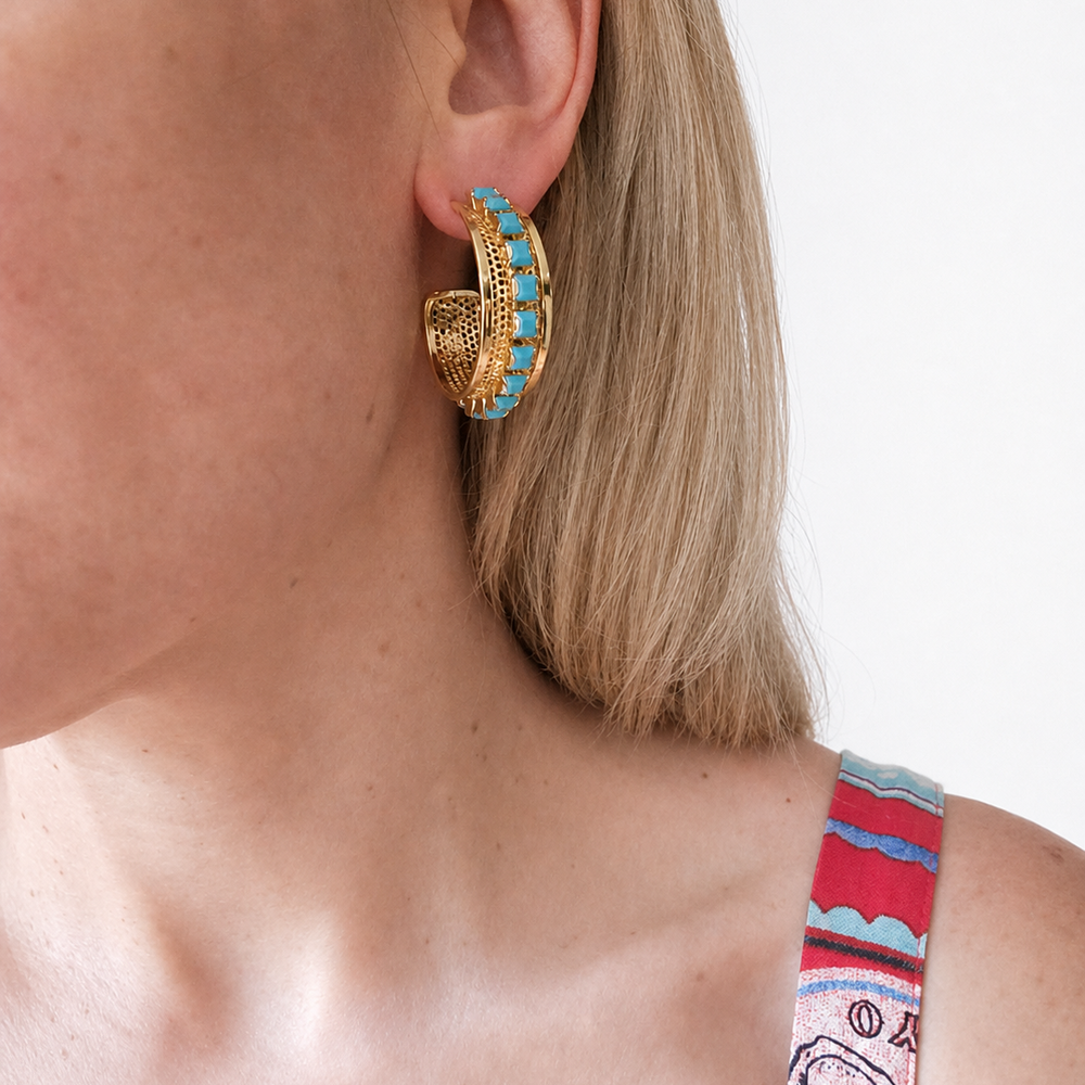 Kate Turquoise Hoop Earrings