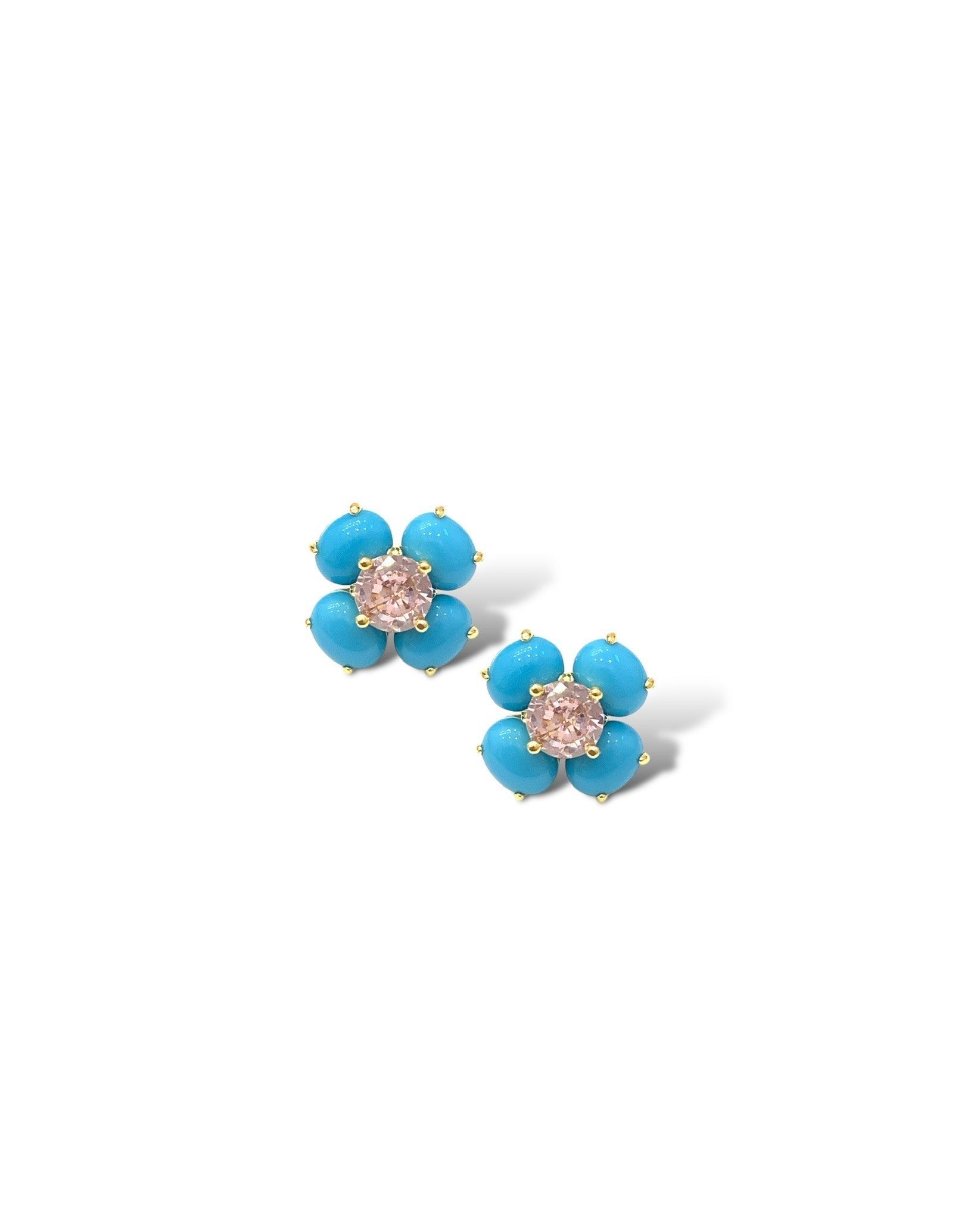 Turquoise & Pink Topaz Thalia Studs