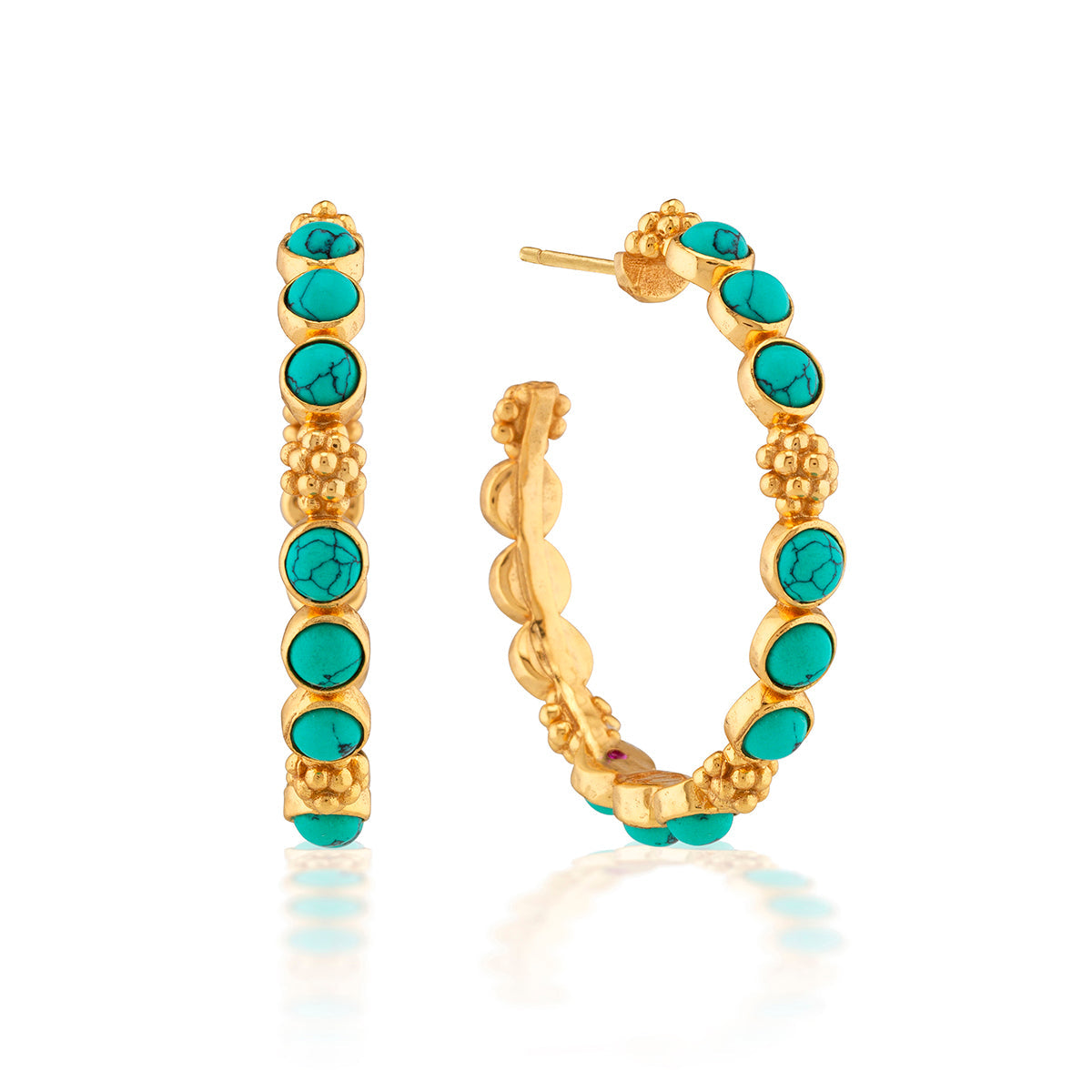 Turquoise Berry Gem Hoops