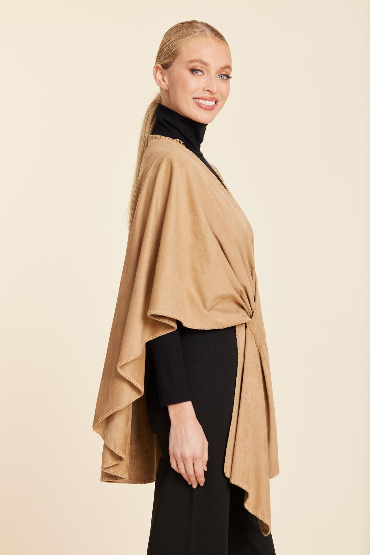 Camel Vegan Suede Wrap
