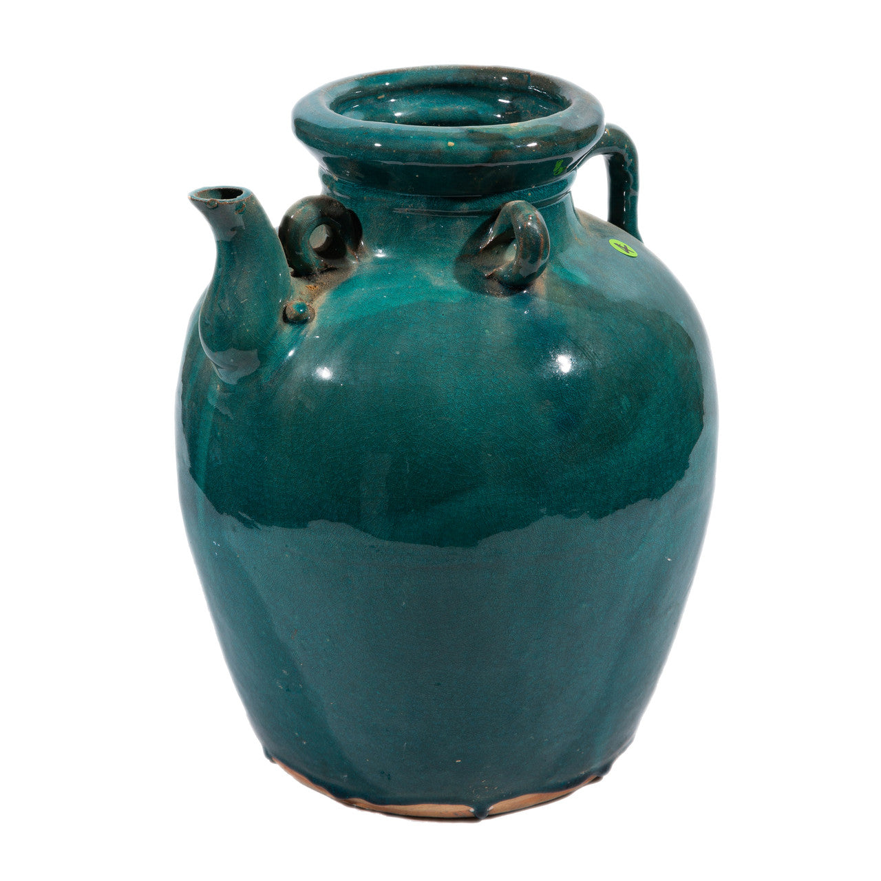 Small Vintage Green Oil Pot