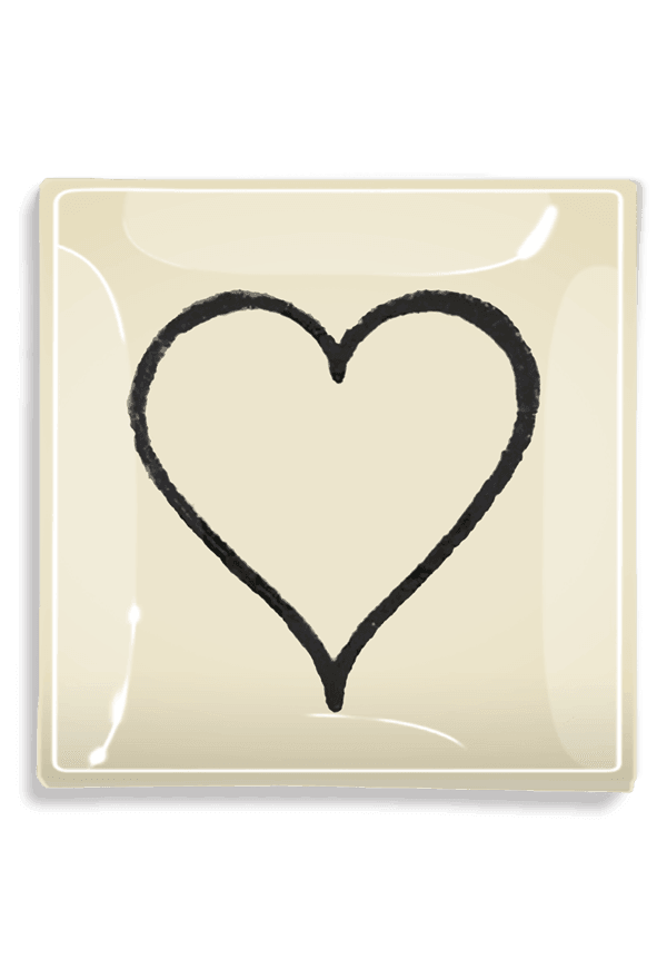 Vintage Heart Sketch Tray 6"x6"