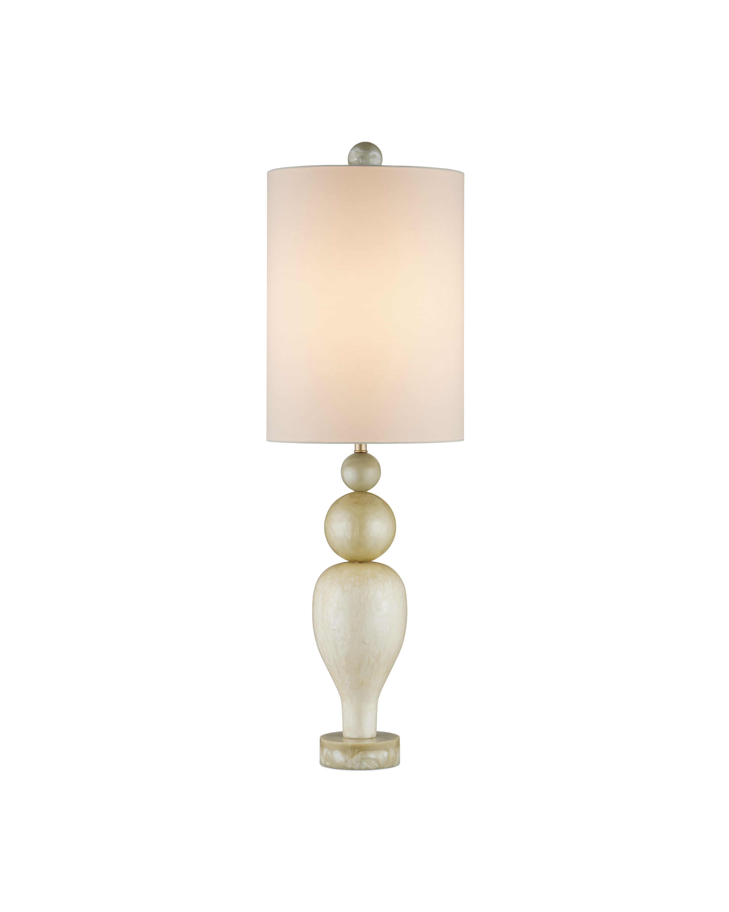 Warm Ivory & Light Olive Geometric Lamp