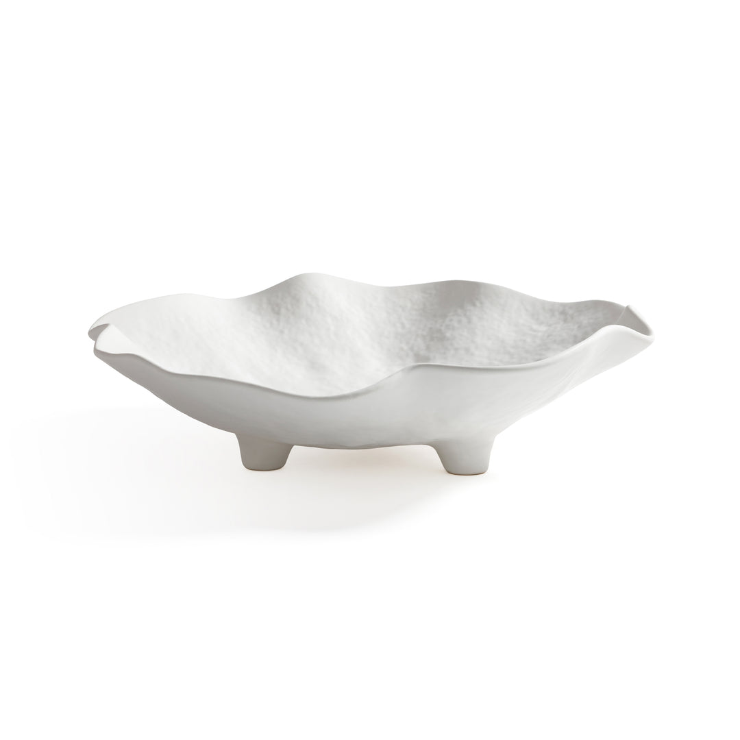 Ceramic Round Wavy Bowl on Stand