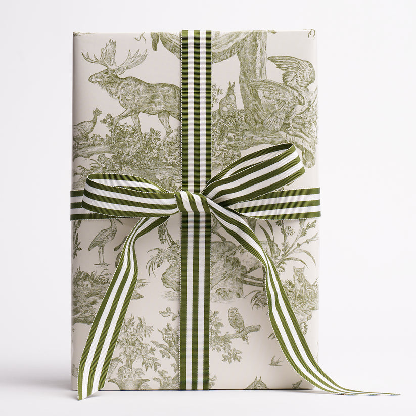 Western Toile Wrapping Paper in Olive