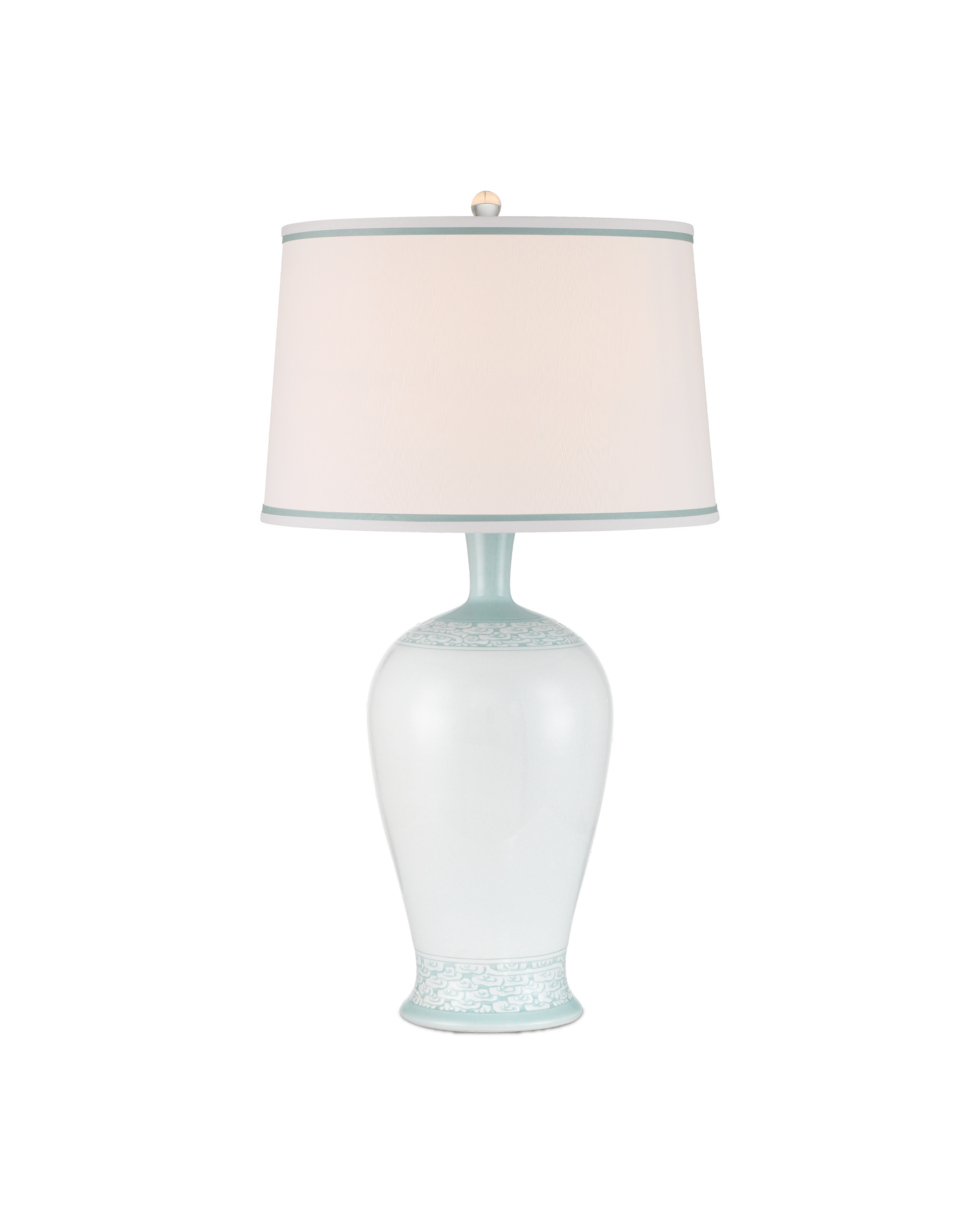 White & Celadon Porcelain Lamp