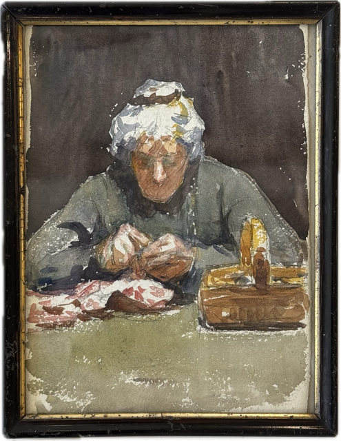 Heritage - Woman Knitting (11 x 9) - RESERVED