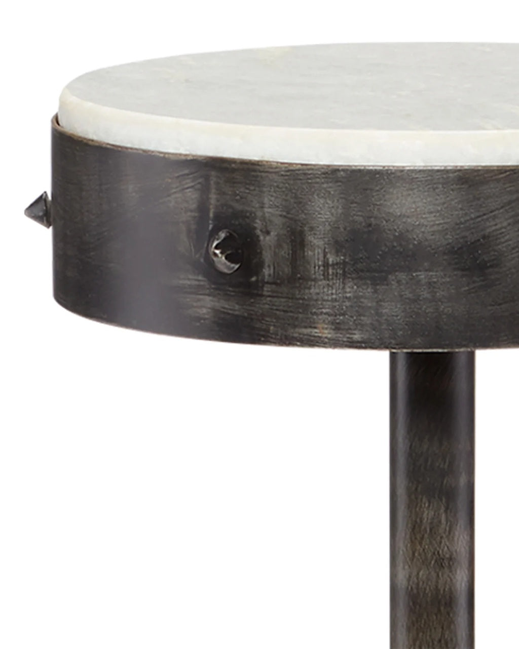 Black Iron & Marble Drinks Table