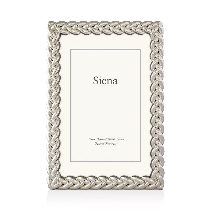 5x7 Silver Plated Braid Frame